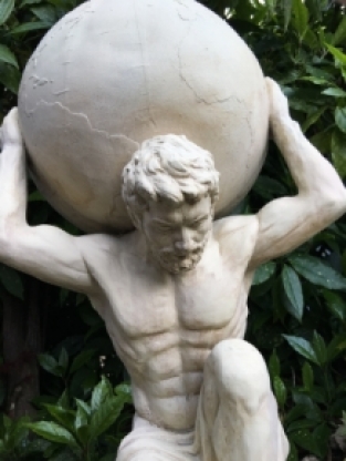 Statue of Atlas - 70 cm - Vintage look - Polystone